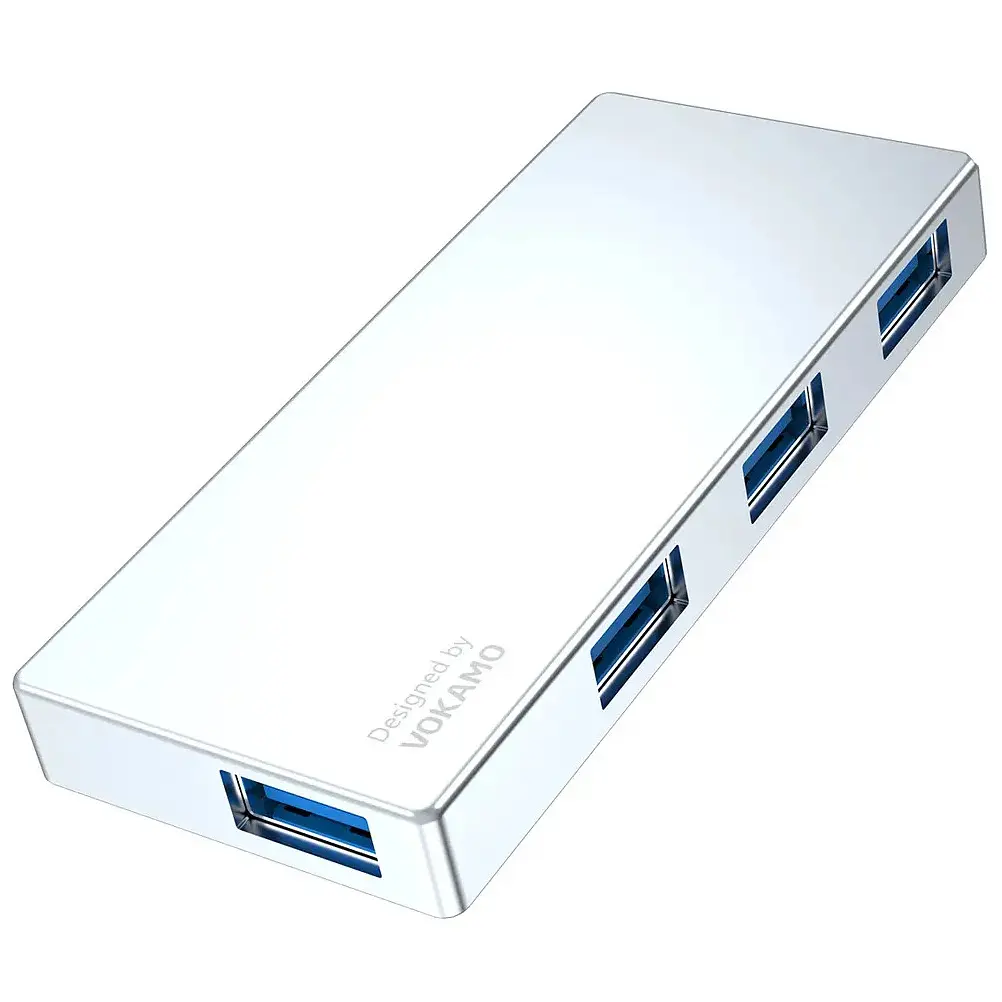 USB-адаптер Vokamo HT3, 4 в 1 HUB з вбудованим шнуром Type-C - фото 3