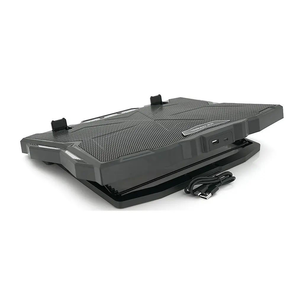 Підставка до ноутбука IceCoorel 10-17", 15*60mm 2500 RPM, TYPE-C+USB, 400x305x39mm, Black (K12) - фото 3