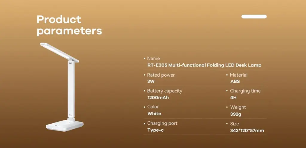 Светодиодная настольная лампа Ramax RT-E305 Multi-functional 1200mAh LED Desk Lamp White - фото 5