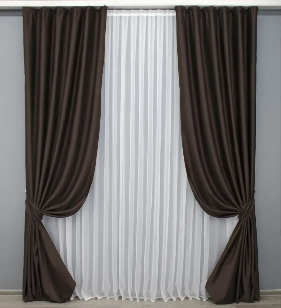 Комплект штор VR-Textil Midnight блекаут 2 шт 150x290 см венге (1678ш) - фото 2