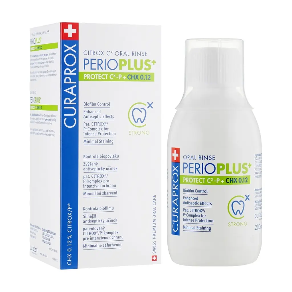 Ополіскувач для порожнини рота Curaprox PerioPlus+ Protect містить Citrox і 0.12% хлоргексидину 200 мл (7612412426588)