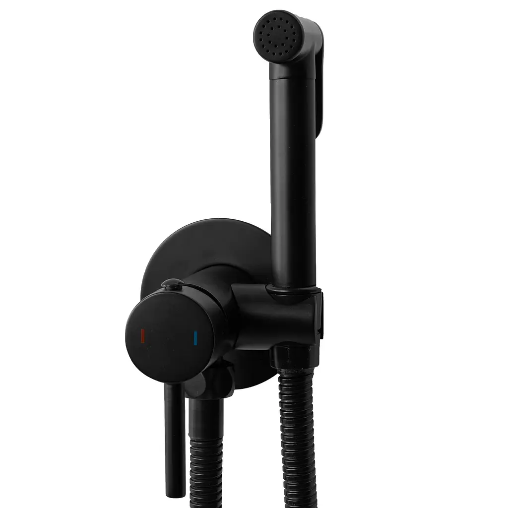 Набор гигиенического душа скрытого монтажа Rea Loop black черный REA-B8978, Черный матовый - фото 2