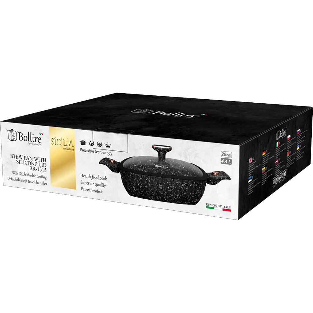 Сотейник с крышкой Bollire Sicilia, 28 см, 4,4 л (BR-1515) - фото 3