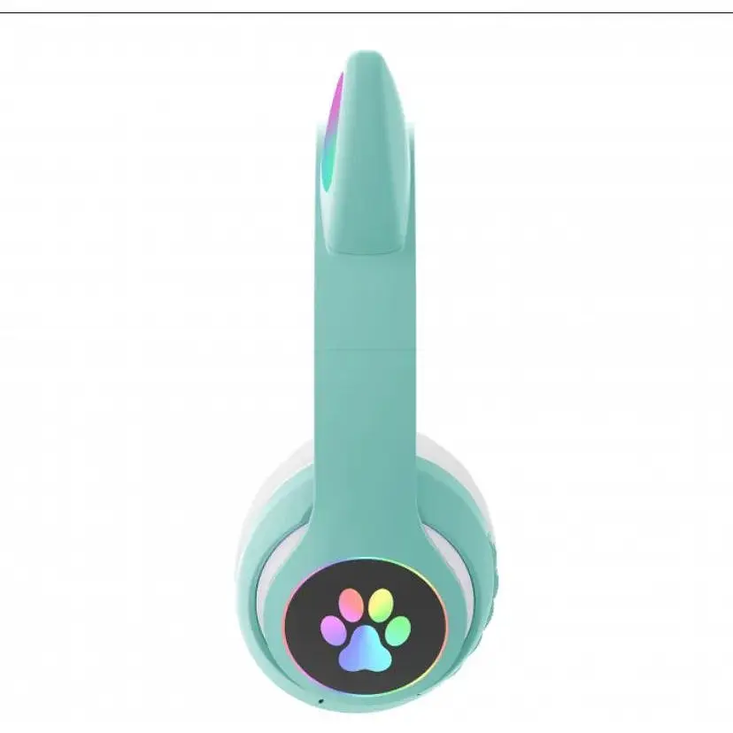 Бездротові навушники Cat ear VZV-23M/7805 Bluetooth з вушками LED Бірюзові - фото 2