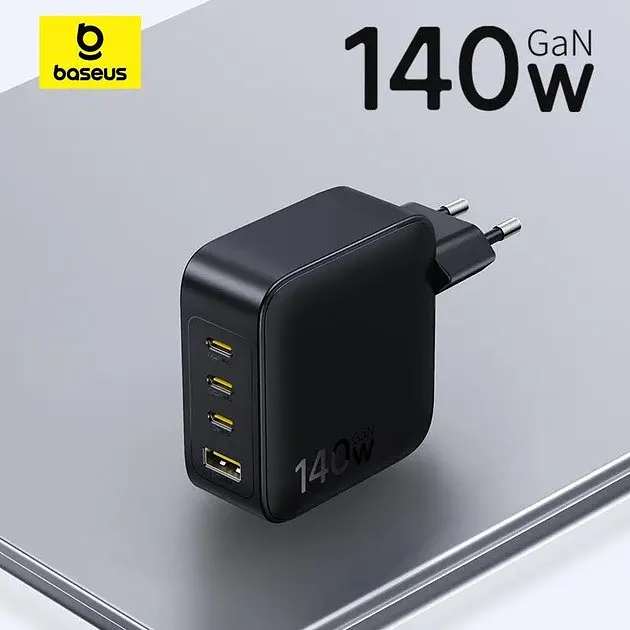 Зарядное устройство - блок адаптер 4 выхода Baseus EnerFill FH11 3USB-C+USB 140W - фото 3