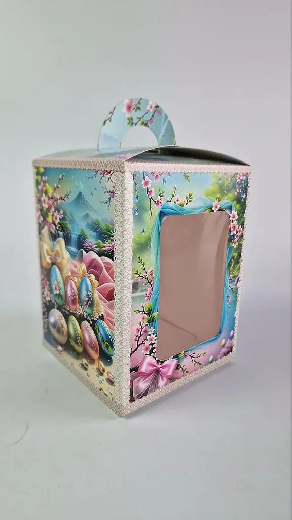 Подарункова коробка для великодньої паски з віконцем 400 грам 14x14x18.7 см - фото 6