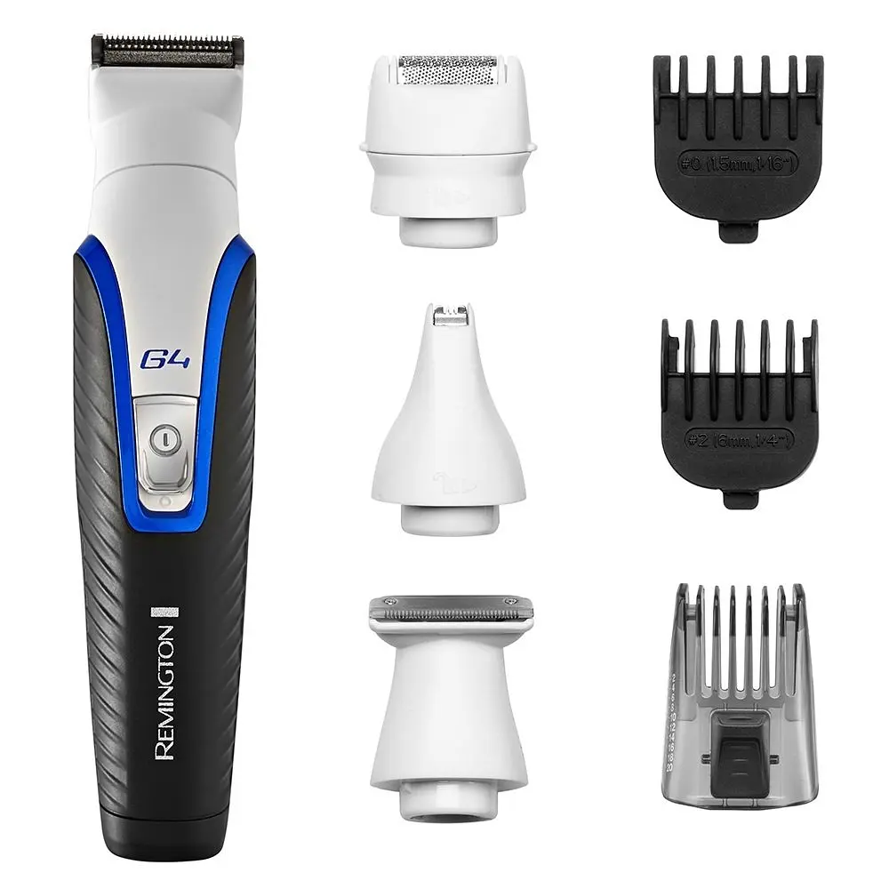 Набір для стрижки Remington G4 Graphite series, для бороди, вусів, голови, носа і тіла, мережа+акум., насадок-7, сталь, чорно-білий - фото 3