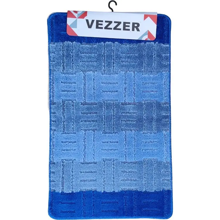 Набор ковриков для ванной Vezzer Color line 60x100 и 60x50 см темно-синий (VZC05247) - фото 2
