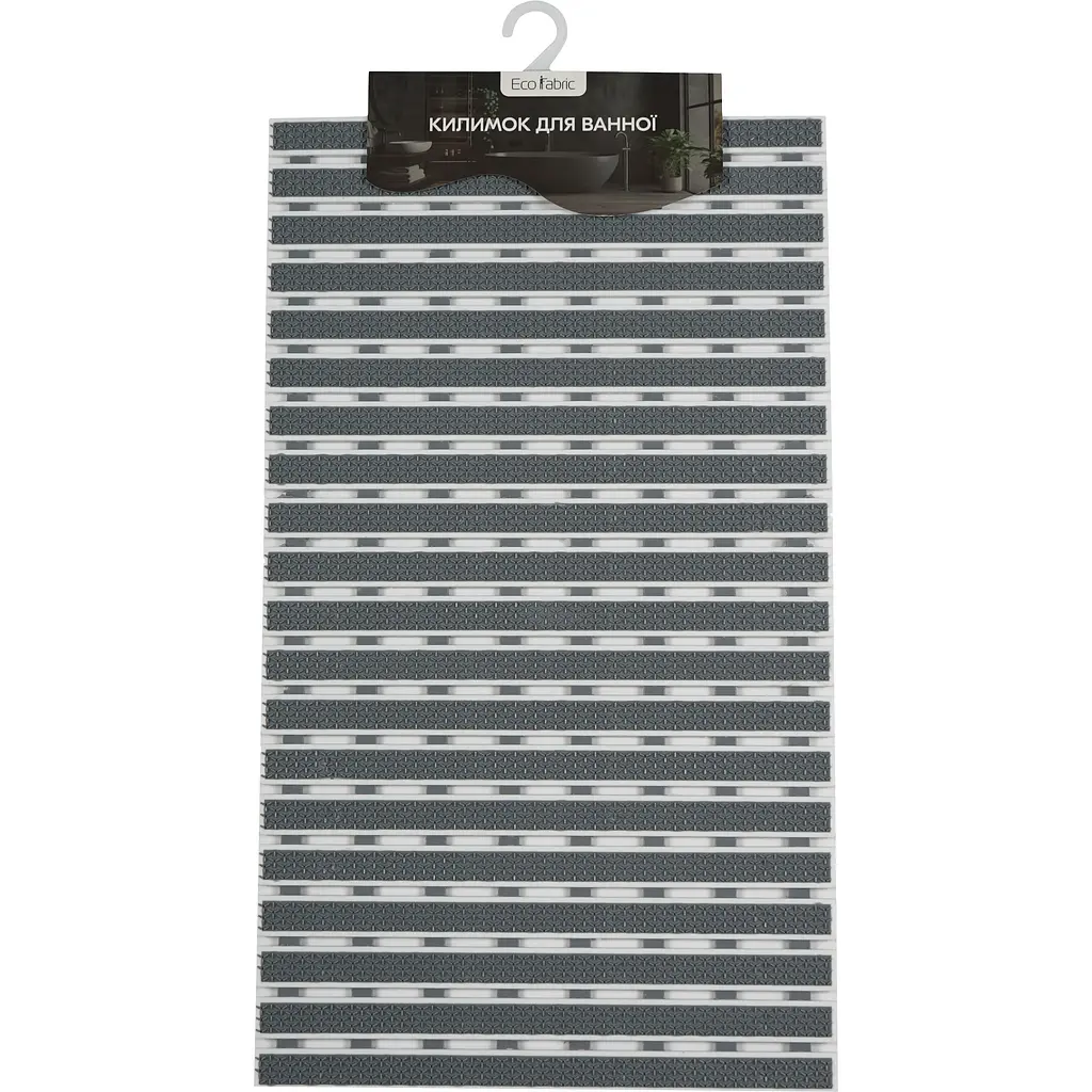 Килимок у ванну кімнату Eco Fabric смужка 69х40 см сірий (6940-001) - фото 3