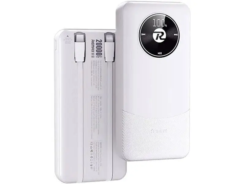 Зовнішній акумулятор (Power Bank) Remax 20000mAh 22.5W Black (RPP-38 / 45364 / White)