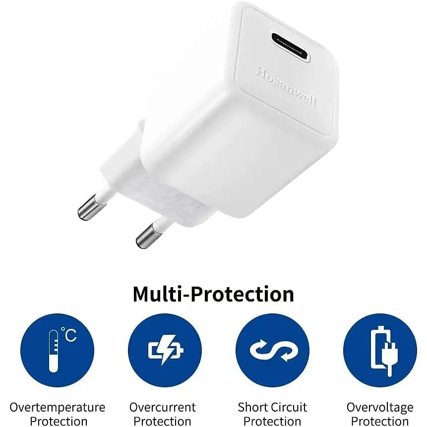 Зарядний пристрій USB C 20 Вт, швидкий зарядний пристрій Hosanwell Type C - фото 3