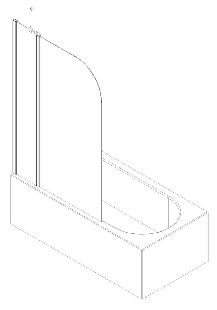 Шторки стеклянные на ванну Koer SR BS03-95x140-TR-01 прозрачное стекло 6 мм, хром KR5402, Универсальная, прозрачный, хром - фото 10
