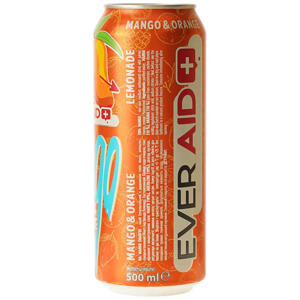 Напиток безалкогольный Ever Aid Mango & Orange Lemonade 0.5 л ж/б - фото 4