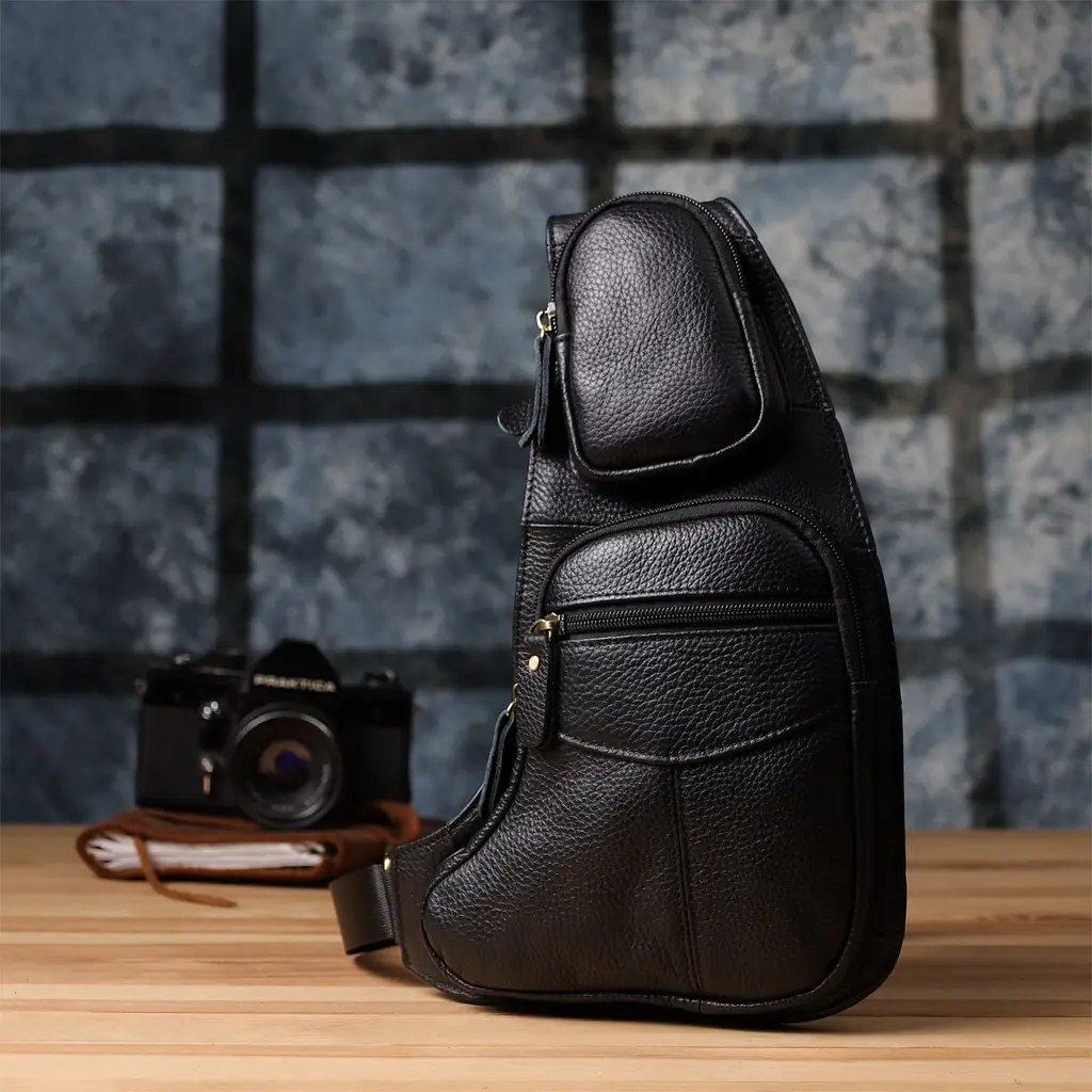 Сумка для мужчин с большим количеством карманов из натуральной кожи Vintage 17х38х3 см sum0027480 - фото 19