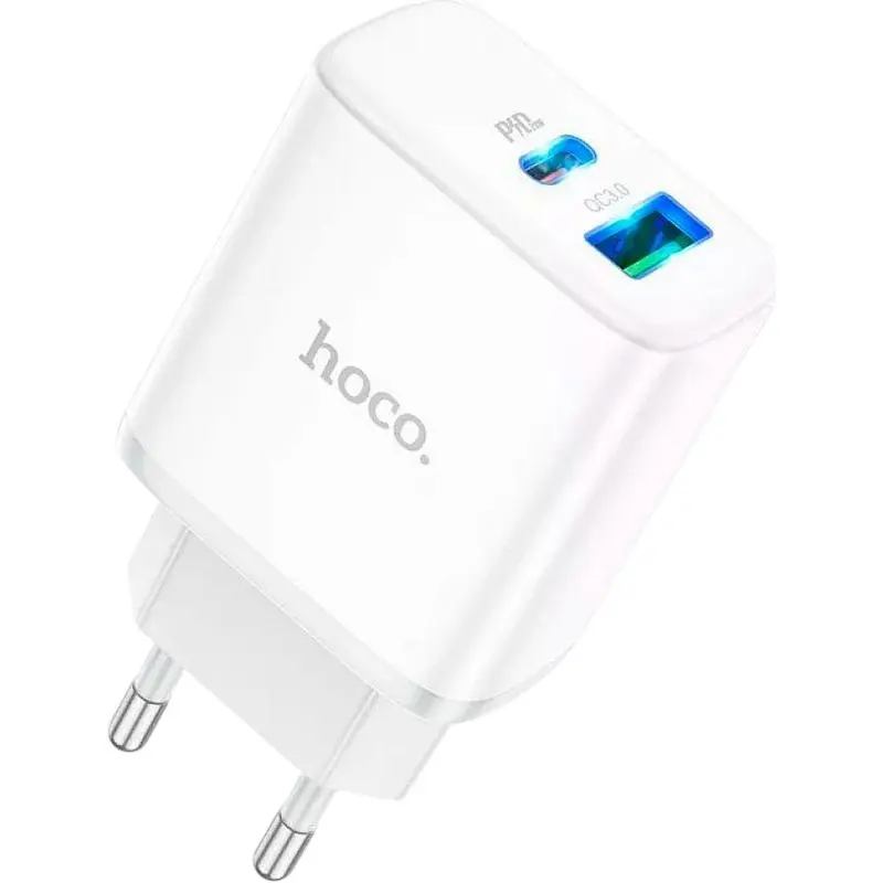 Мережевий зарядний пристрій Hoco C105A PD 20W White [86910] - фото 2