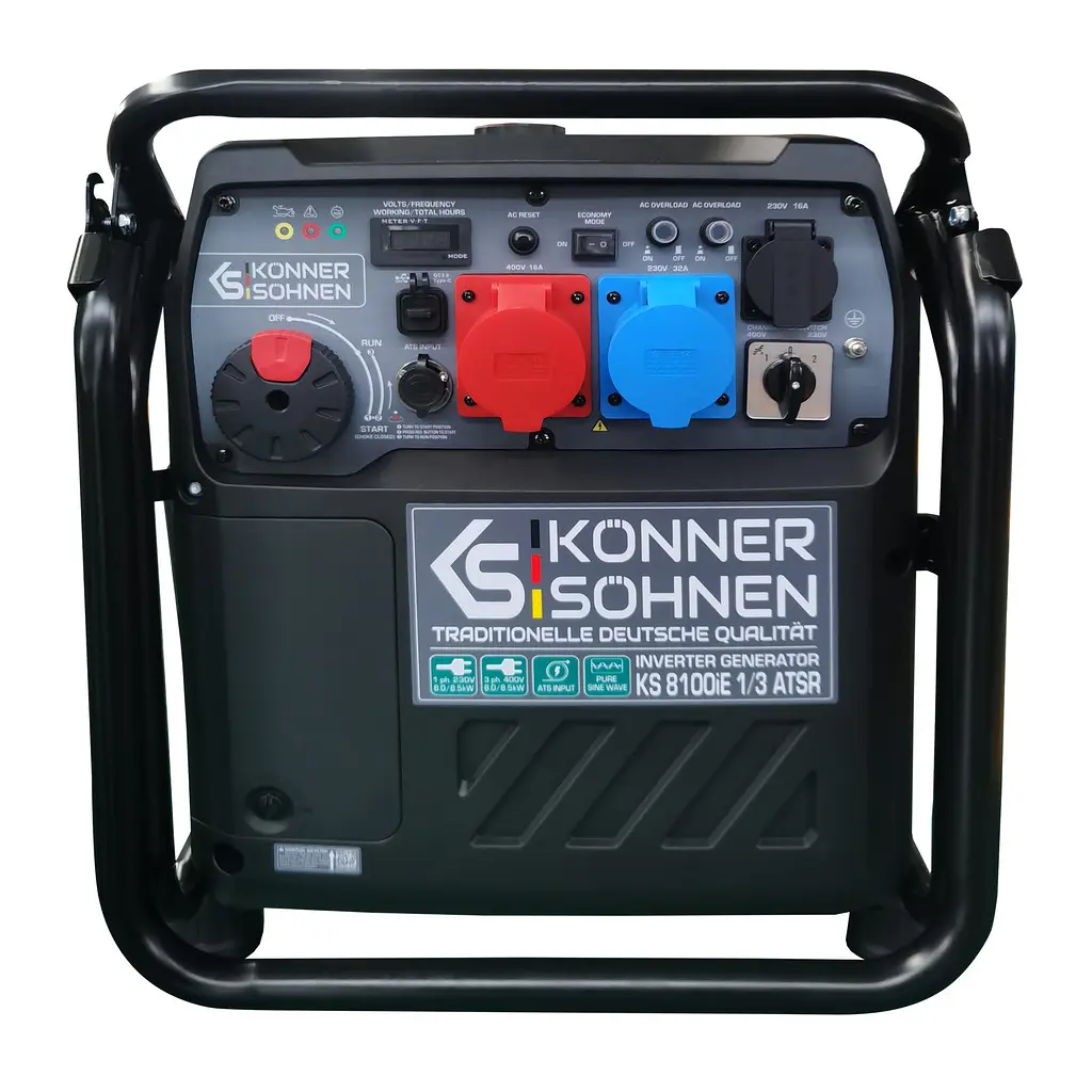 Konner & Sohnen Генератор інверторний бензиновий KS 8100iE 1/3 ATSR 230/400В 8/8.5кВт АВР(ATS) електростартер 68кг - фото 4