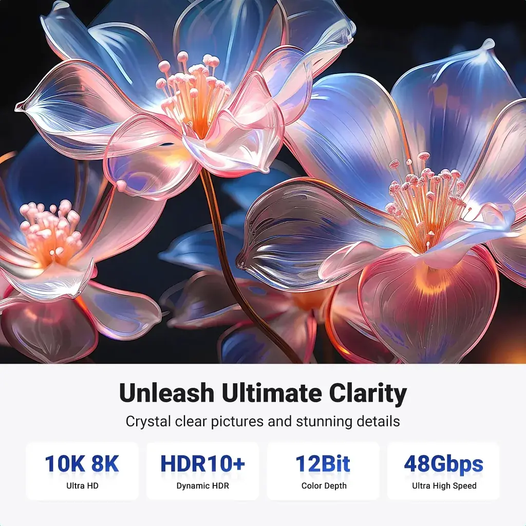 Кабель мультимедійний HDMI M to HDMI M 10.0m 8K60Hz 48Gbps braided Ugreen (95966) - фото 3