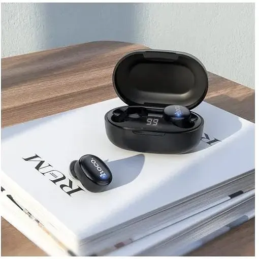 Бездротові навушники Hoco EW11 Melody True Wireless Bluetooth Headset кейс з дисплеєм чорні - фото 5