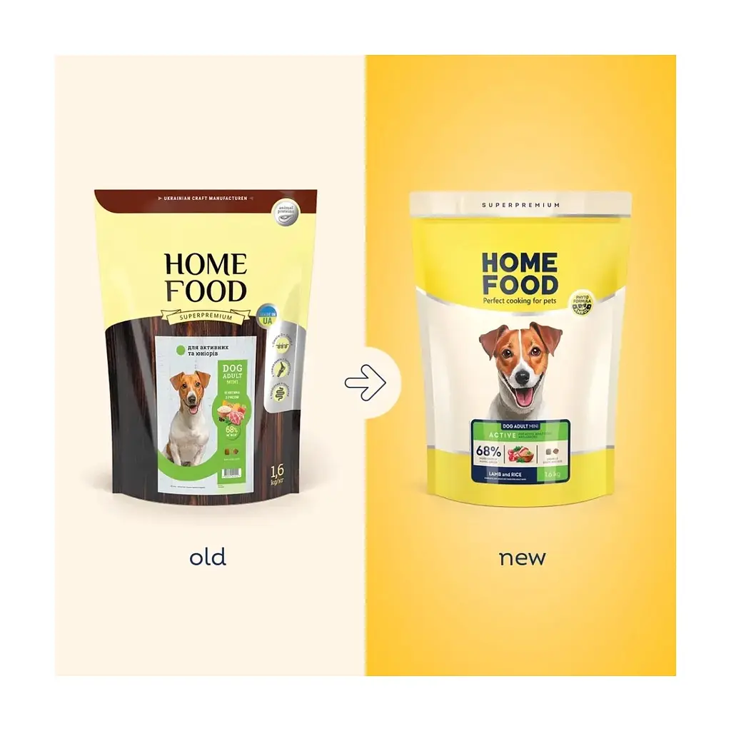 Сухий корм для собак Home Food ADULT MINI Low-grain For active adult and junior з ягням та рисом 10 кг (4820235020439) - фото 2