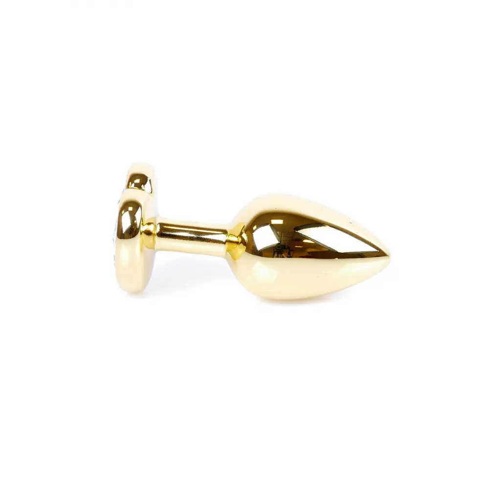 Анальна пробка із кристалом B-Series Jewellery Gold Heart Plug Black, 7х2,7 см, чорний - фото 5