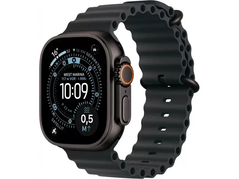 Смарт-годинник Apple Watch Ultra 3 GPS + Cellular 49mm Black Tit. Case w. Black Ocean Band (MF0J4)