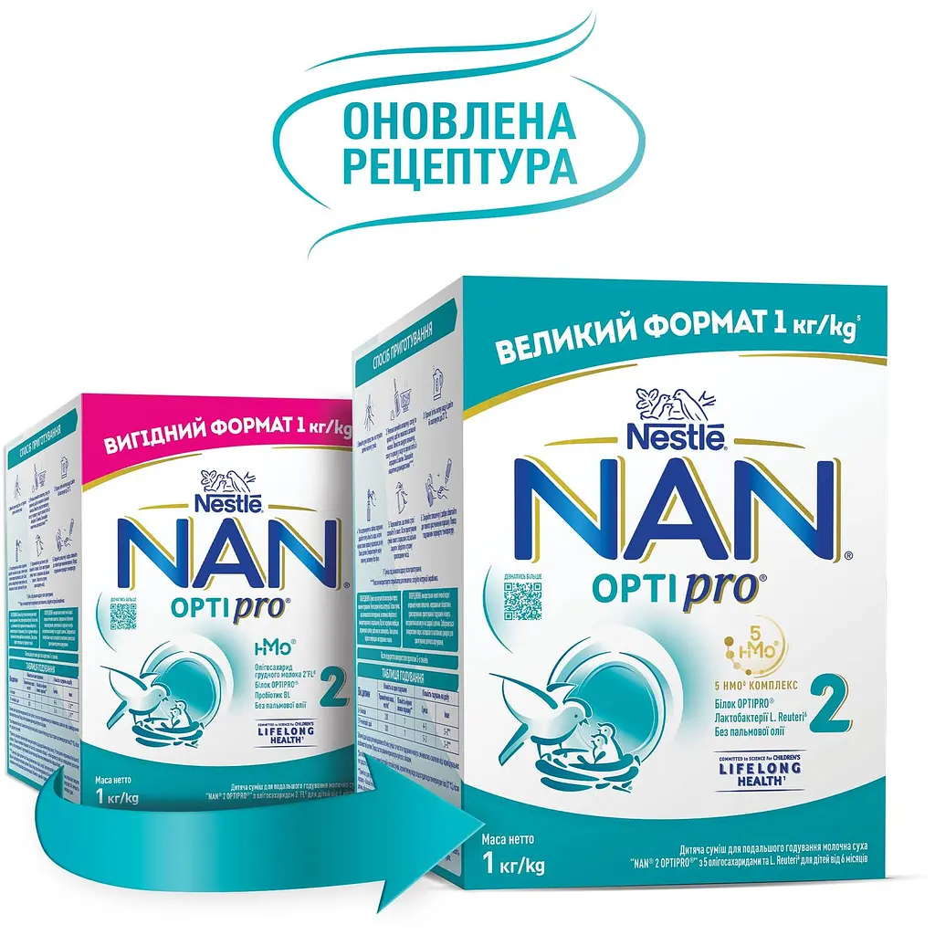 Суміш молочна суха NAN 2 OPTIPRO з 5 олігосахаридами та L. Reuteri для дітей від 6 місяців 1 кг - фото 2
