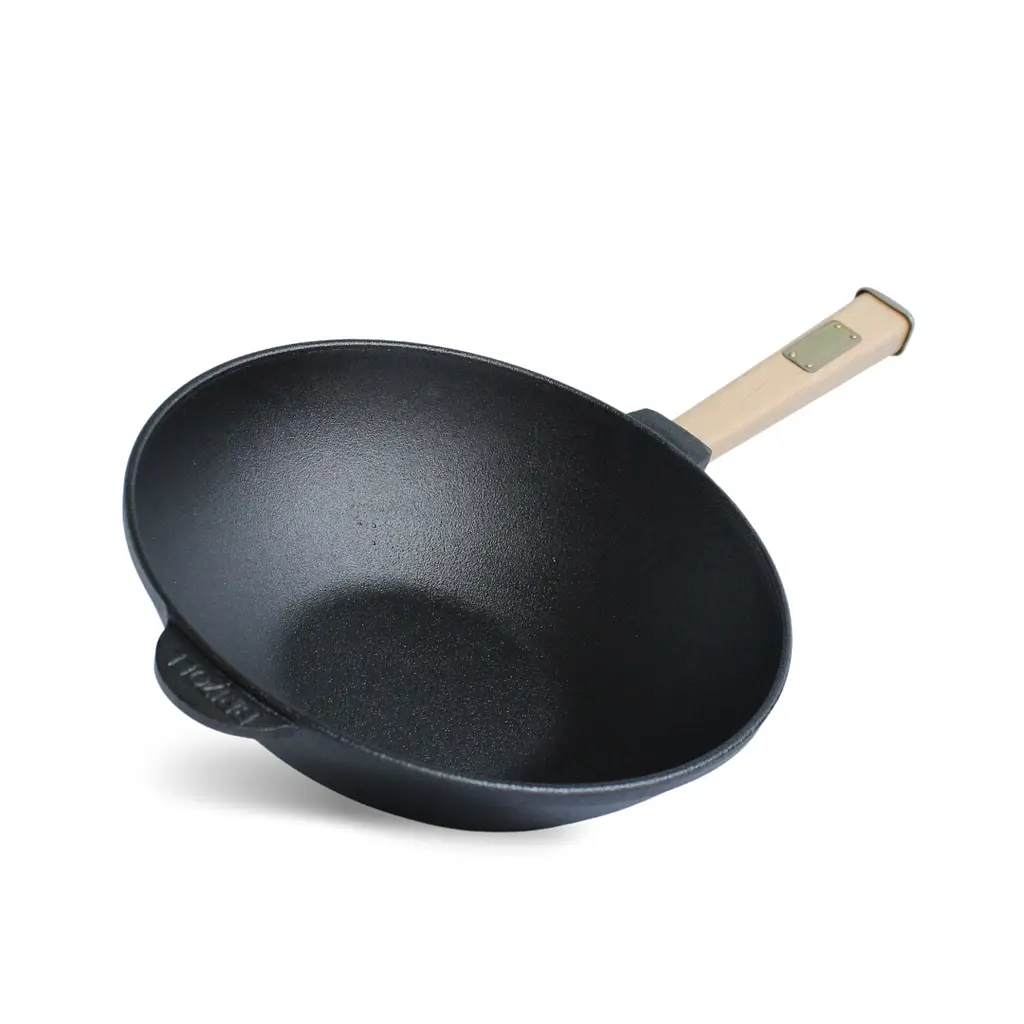 Сковорода Brizoll Wok чавунна зі скляною кришкою 26 см (W26H-6) - фото 3