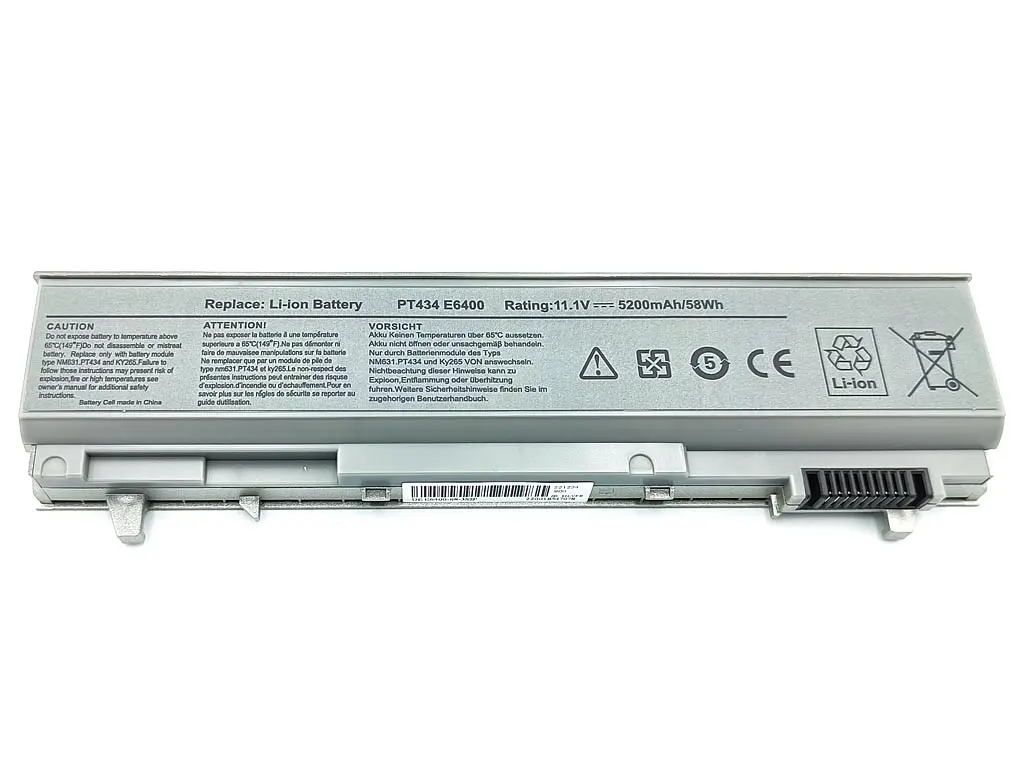 Акумулятор PT434 для Dell Precision M4400, M4500, M2400 (PT435) (11.1V 5200 mAh) Silver. - фото 2