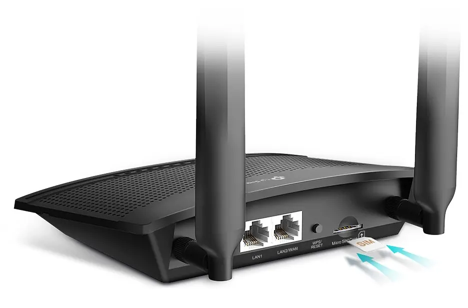 Роутер TP-LINK TL-MR100, Black, 1xLAN, 1xWAN, 1x SIM-card 3G/4G - фото 3