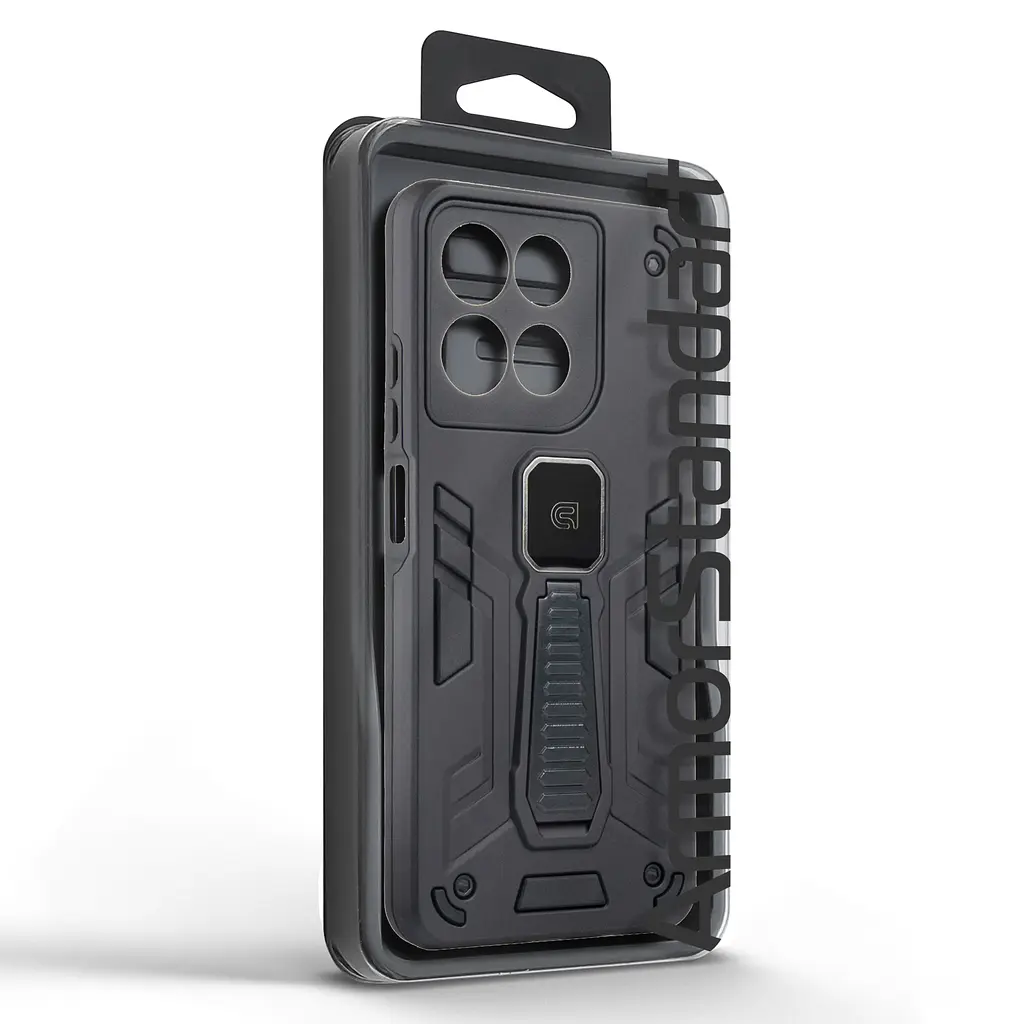 Чехол для Motorola G57 Power 5G, Proover, черный, с подставкой и магнитом, противоударный, ударопрочный, бронированный, панель-накладка, защита всего корпуса, термополиуретан (TPU) + поликарбонат (PC), ArmorStandart (ARM89737) - фото 3