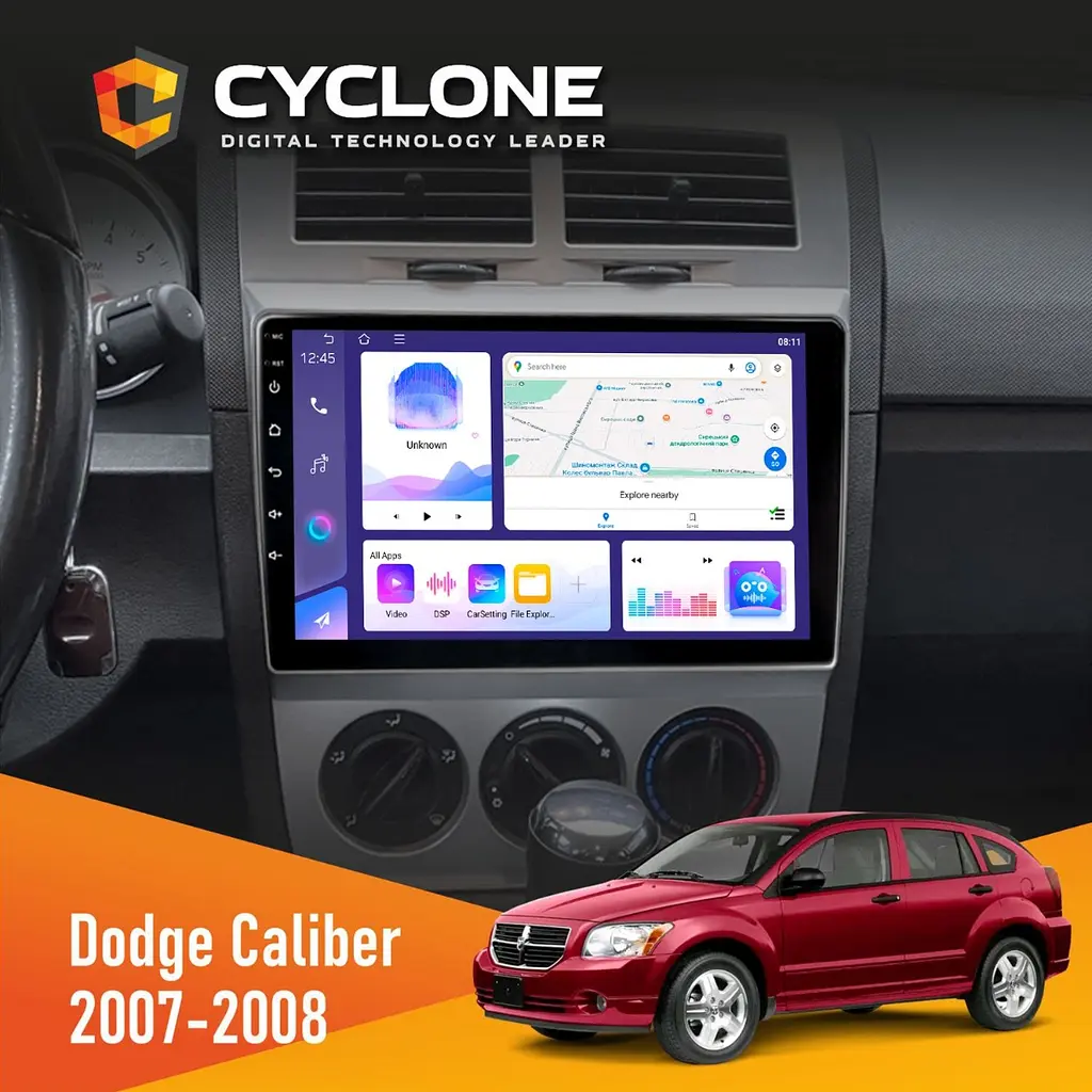 Штатна магнітола Dodge Caliber 2007-2008 Cyclone C10-011 4x64, DSP Cyclone (НФ-00009731)