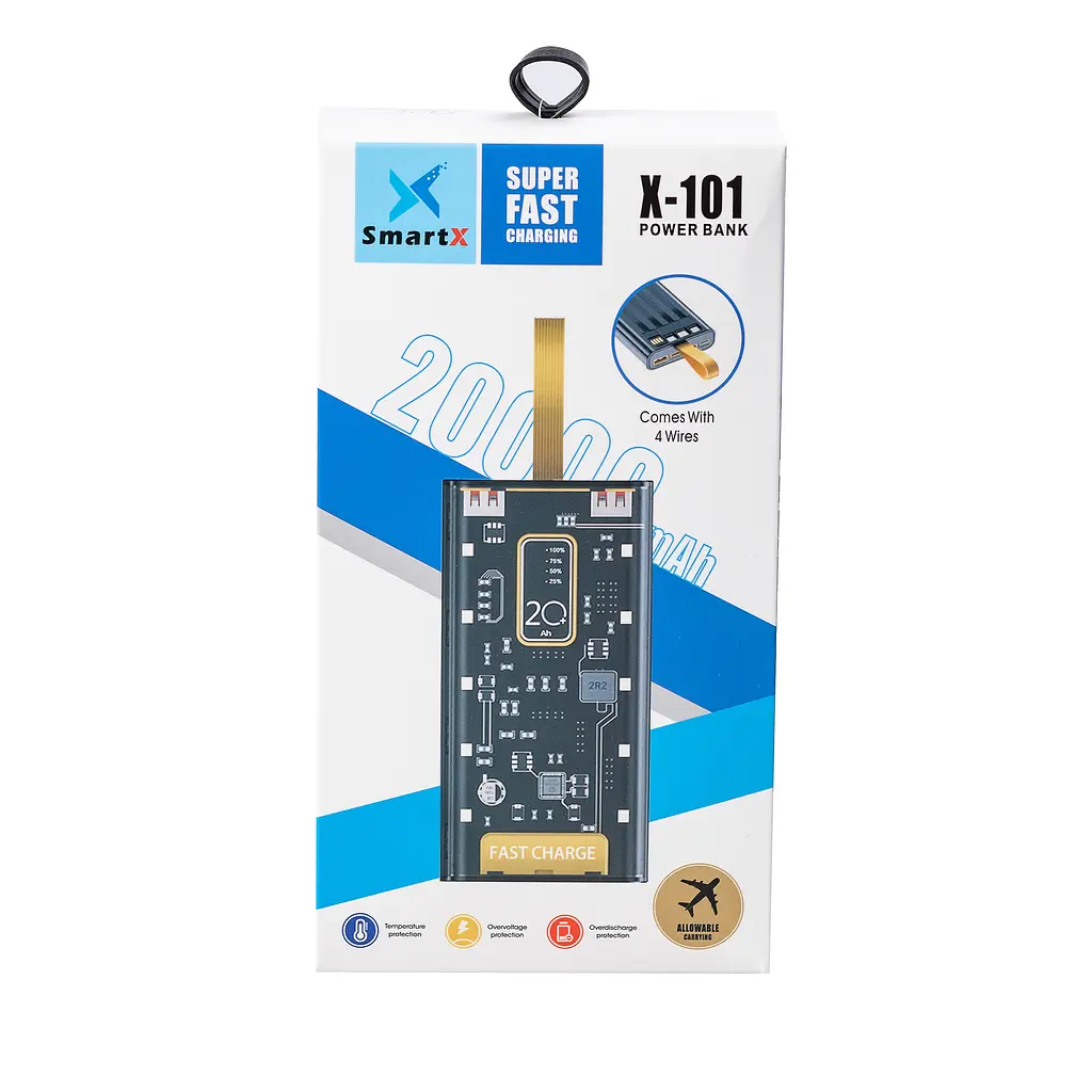 Повербанк Smart X X101 20000 mAh USB-C/USB-A 4 шнури в комплекті - фото 5