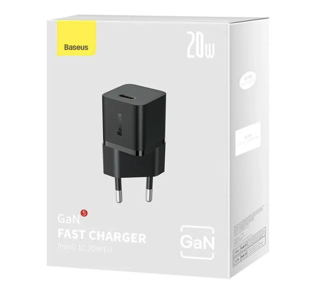 Мережевий зарядний пристрій Baseus GaN5 Fast Charger (mini) 1C 20W Black (CCGN050101) - фото 2