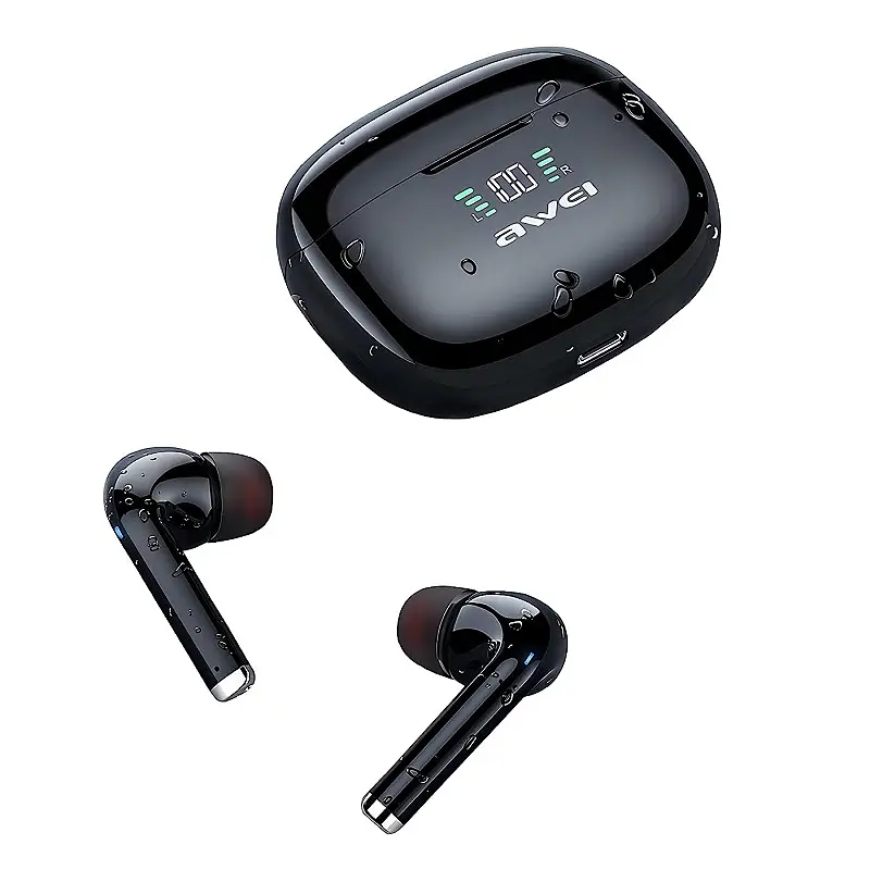 Бездротові Bluetooth навушники Awei TA8 із зарядним чохлом чорні - фото 2
