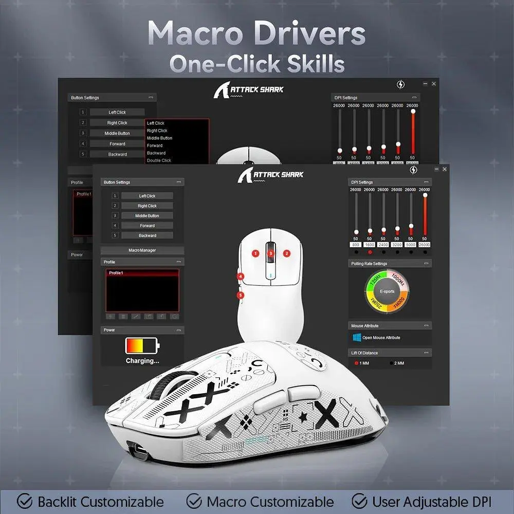 Миша Attack Shark X3 Pro Wireless 8K (AS-6972792470214-W) White (G-000003832) - фото 2