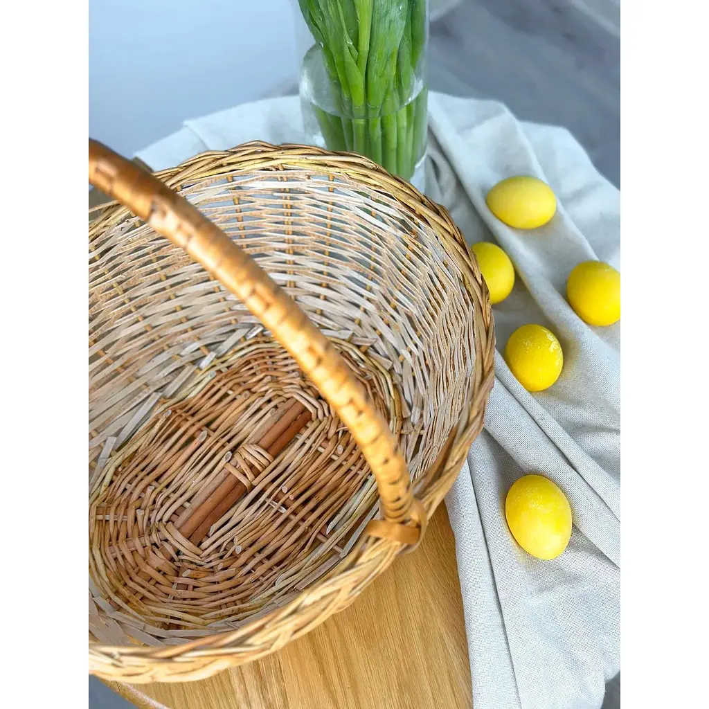 Пасхальная корзина из лозы с одной ручкой Подолье Коричневая - фото 6