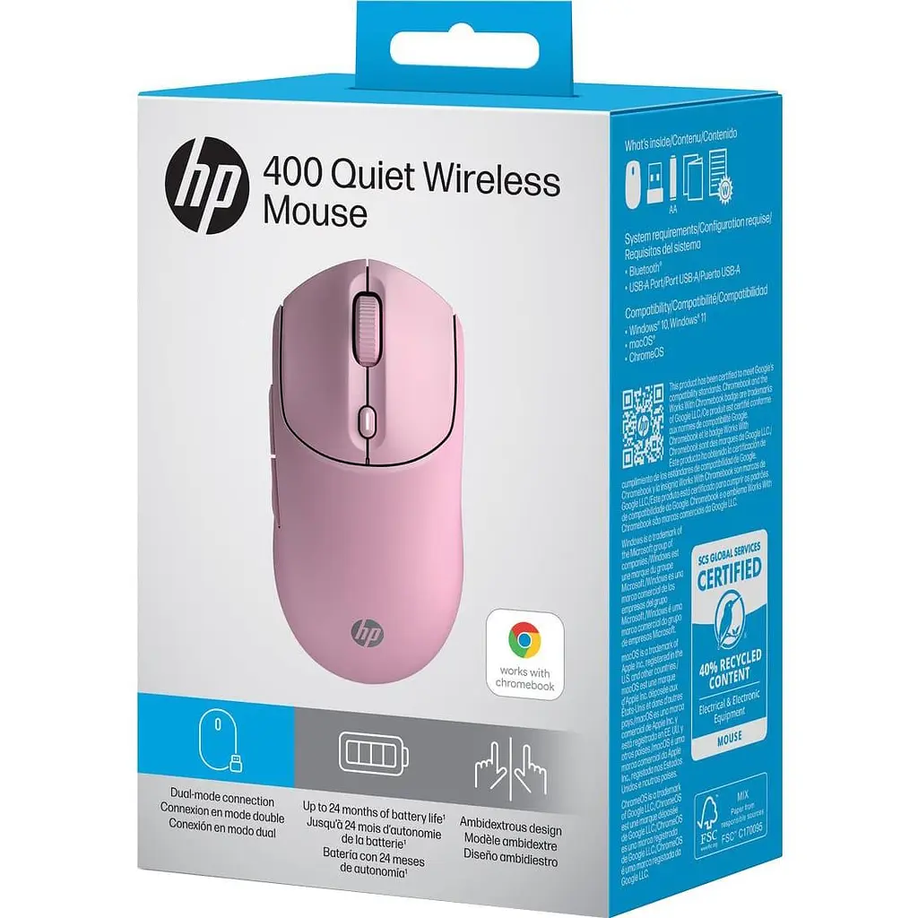Мышь HP 400 Quiet Wireless Pink (AZ7B5AA) - фото 8