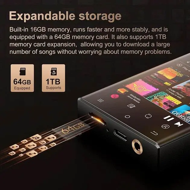 HIFI MP3 Audio плеєр Oilsky M308 LDAC DSD512 Hi-Res Lossless 80 ГБ MAX97720, Bluetooth, Wi-Fi, Android - фото 3