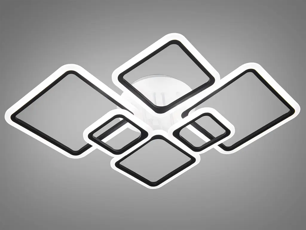 LED люстра смарт светильник с ИК пультом и диммером, 110W, черный - фото 4