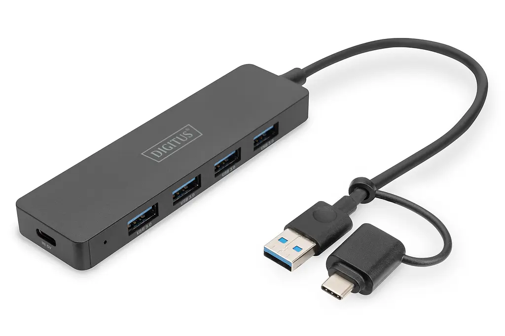 Розгалужувач USB-хаб USB-A/C 3.0 DIGITUS USB - 4 USB 0.2m