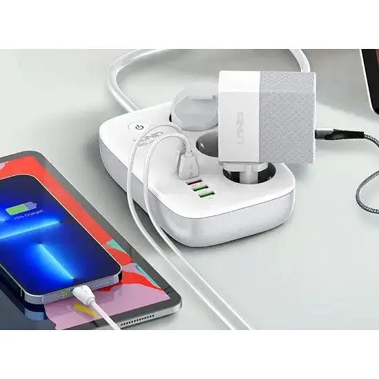 Мережевий фільтр LDNIO SEW3452 подовжувач 3 розетки 3 USB 1 Type-C WiFi управління білий - фото 5