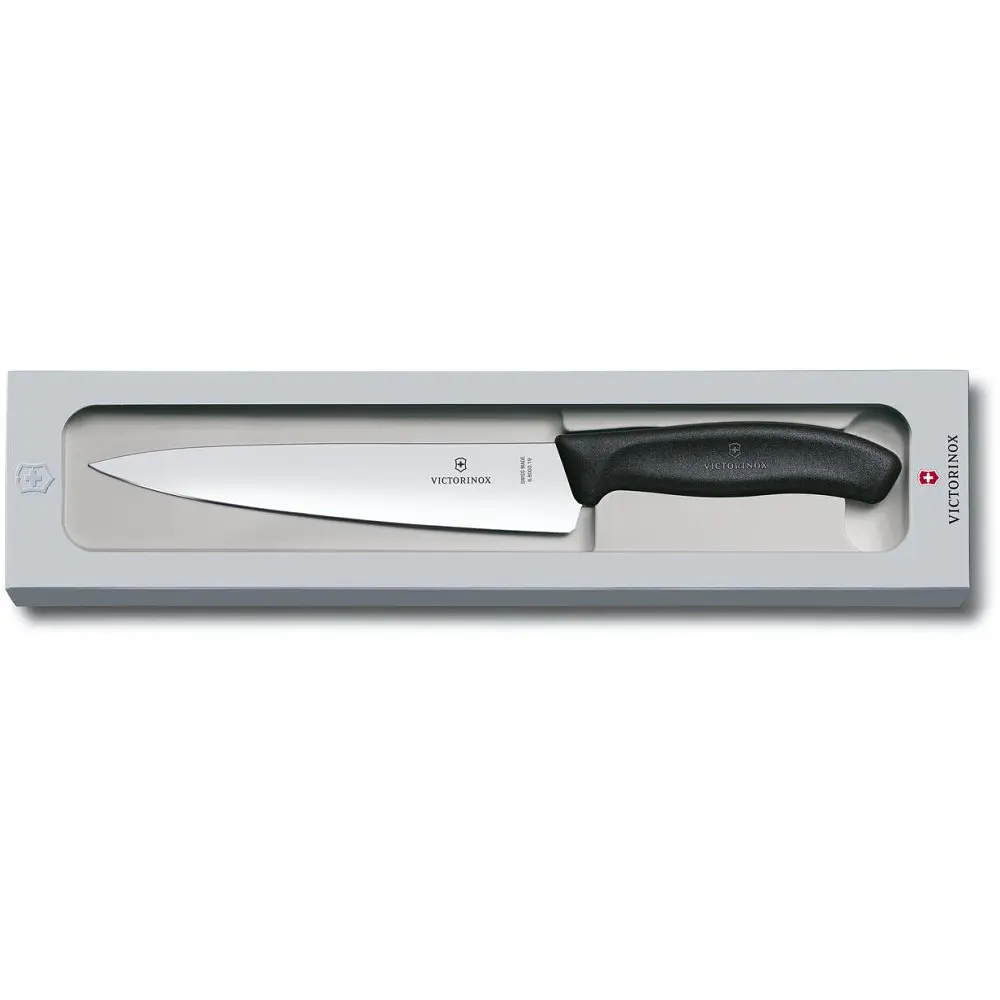 Кухонний ніж Victorinox SwissClassic Carving лезо 19см з чорн. ручкою у подар.упак. - фото 2