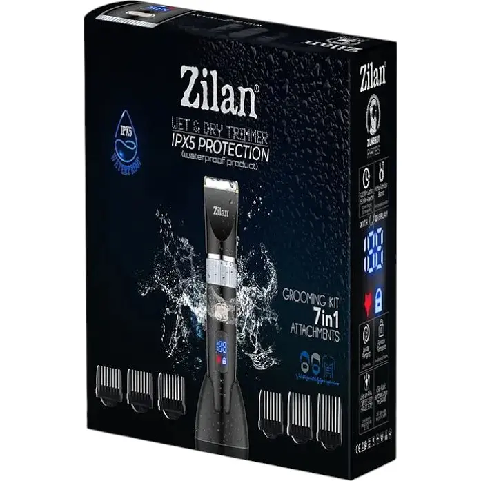 Машинка для стрижки Zilan ZLN8931 з підставкою 6 насадками замком для подорожей 150 хвилин роботи - фото 6