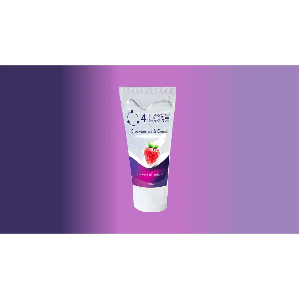 Інтимний гель-змазка 4Love Strawberry with cream на водній основі 100 мл  - фото 3