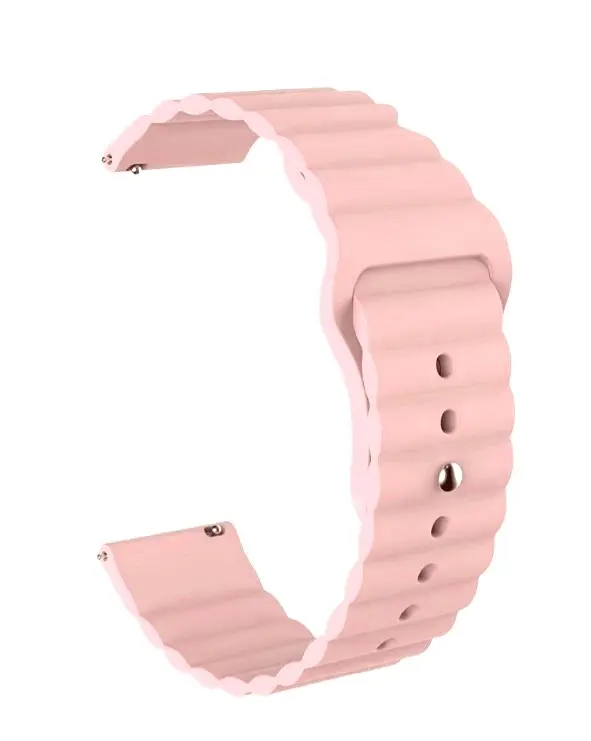 Ремінець BeWatch для Amazfit BIP/Bip Lite/Bip U/Pro/Mini/GTS/GTS 2 (E)/GTR 42мм силіконовий 20 мм Wave CBітло-рожевий (1010705) - фото 3