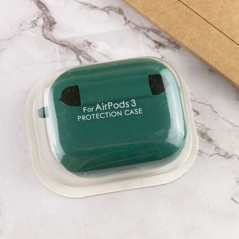 Силиконовый футляр с микрофиброй для наушников Airpods 4 Зеленый / Pine Needle - фото 4