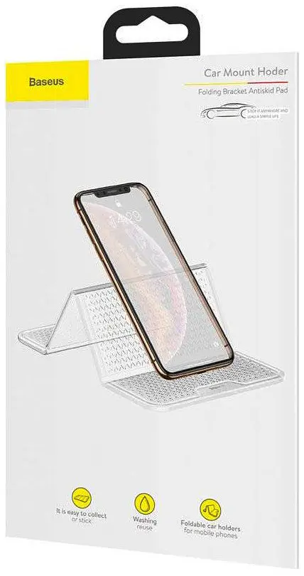 Килимок антиковзкий на торпеду Baseus Folding Bracket-Transparent SUWNT-02 Прозорий - фото 9
