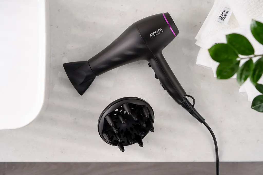 Фен Violet PRO HD-Y222PRO, 1850-2200Вт, 2 швидкості, 3 темп.режима, дифузор, чорний ARDESTO teh0017658 - фото 9