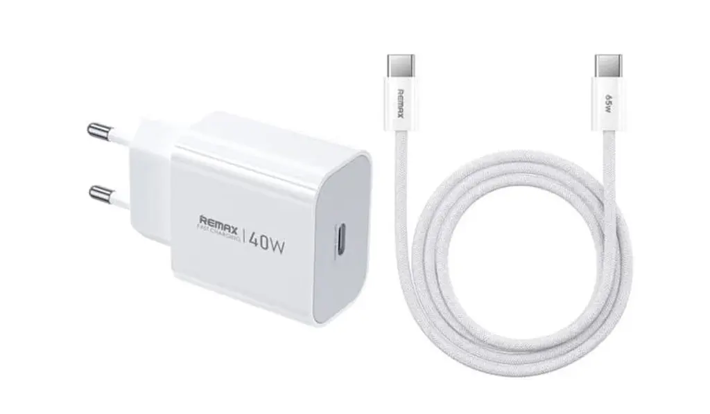 Зарядний пристрій Remax СA10 GaN 1Type-C 40W White + TypeC-TypeC Cable