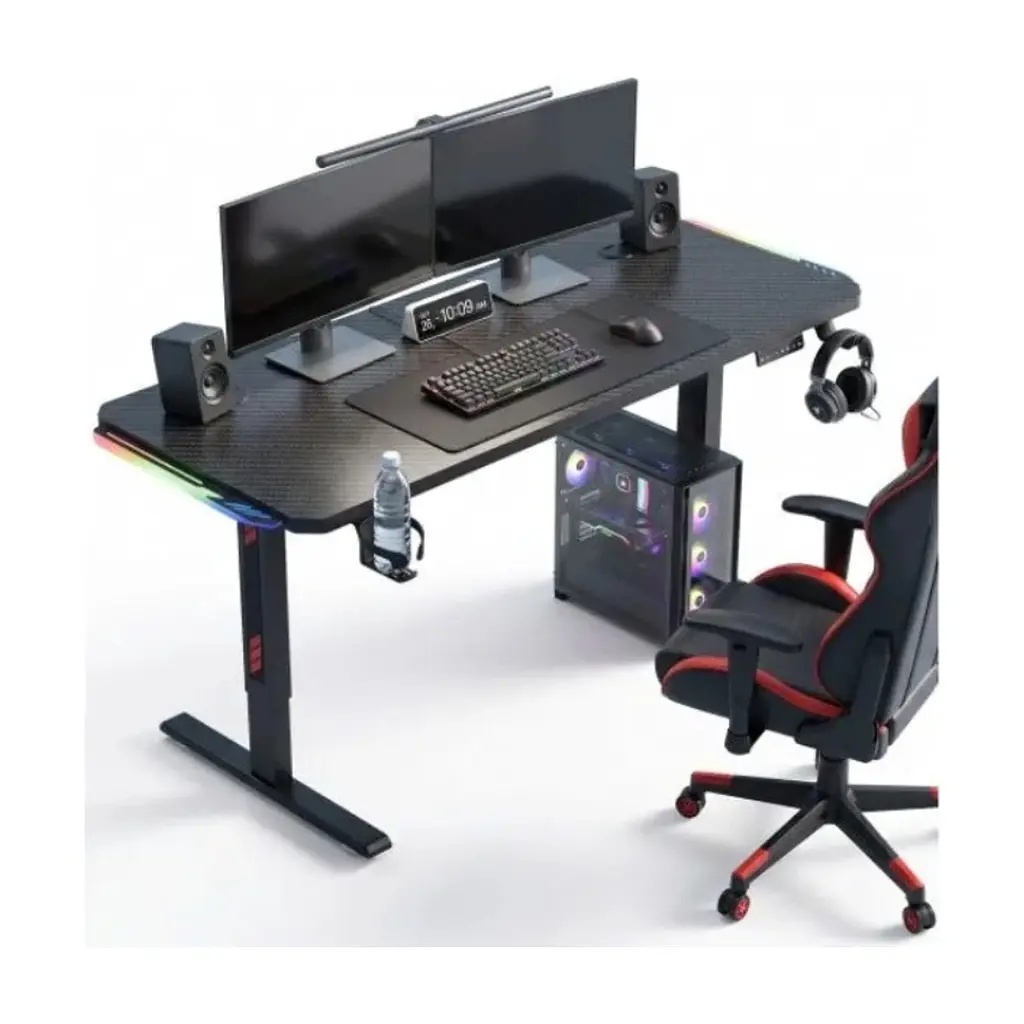 Комп'ютерний стіл GT Racer TY-1456 Black (TY-1456 (140x60x71-116) Black) - фото 6